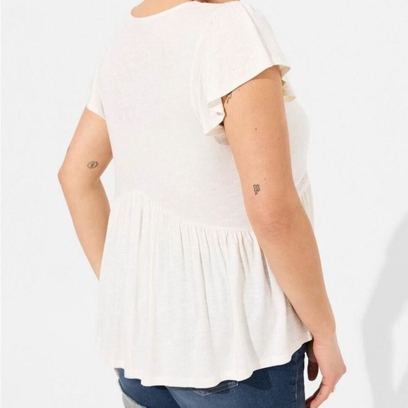 Super Soft Ribbed top with lace - Picture 5 of 7